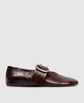 Jil Sander Коричневі шкіряні лаковані балетки J15WZ0031P8297
