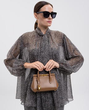 Dolce&Gabbana Коричневая кожаная сумка Day Mini Marlene BB7744A3G19