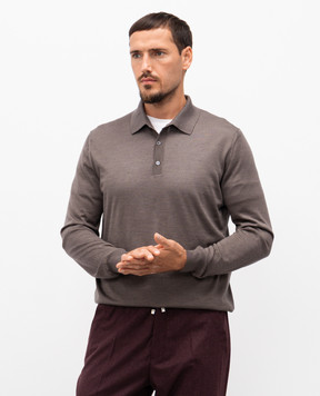 Brett Johnson Коричневое поло из кашемира и шелка FW25K40LPROTRU