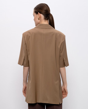 Max Mara Коричневий жакет Ottuso з коротким рукавом OTTUSO