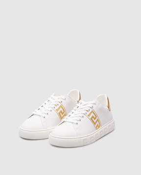 Versace Белые кроссовки Greca 10135681A10078