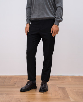 Brunello Cucinelli Чорні штани-карго з вовни ME226E1890