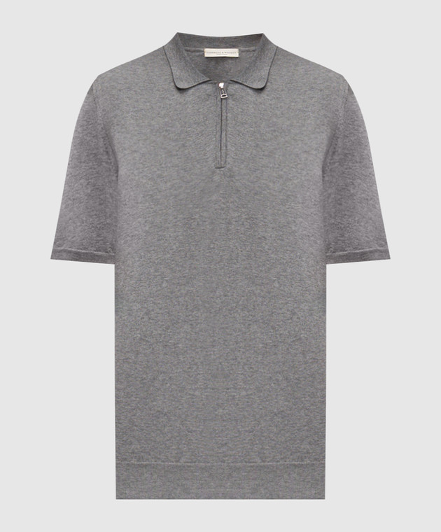 Cashmere&Whiskey Сіре меланжеве поло MB004Z