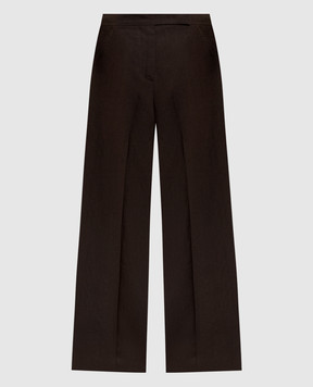 Max Mara Коричневый палаццо SEQUOIA из льна. SEQUOIA