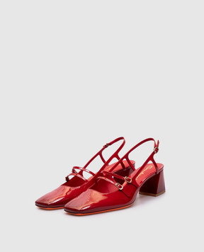Santoni Красные кожаные лакированные слингбеки WDMN71429HA2TVAA