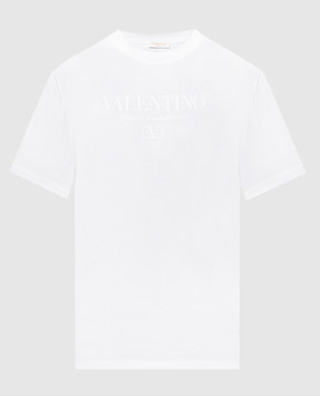 Valentino Біла футболка з фактурним принтом логотипа 5V3MG08YA8B