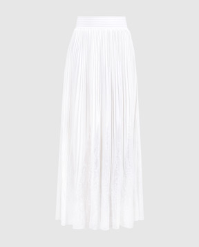 Balmain Белая юбка макси с плиссированием CF0LE456KG23