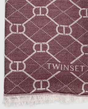 Twinset Рожевий шарф у візерунок логотипа 252TA4210