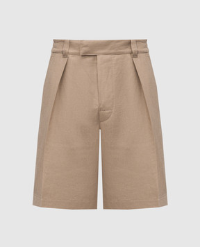 Loro Piana Бежевые шорты Reinga из льна FAP4216