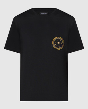 Stefano Ricci Черная футболка с металлическим логотипом MNH4103030803