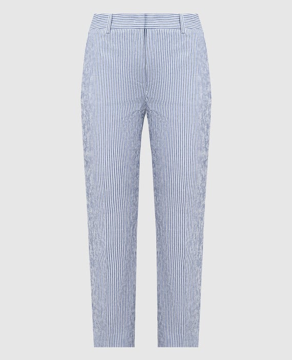 Blue STARLET pants with striped linen
