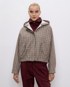 Brunello Cucinelli Бежевая куртка из шерсти в клетку MG5237690P