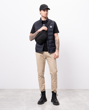 Moncler Чорна футболка з принтом емблеми логотипа K10918C0000489A17