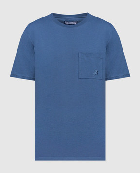 Vilebrequin Синя футболка з вишивкою логотипа TTNU0P00