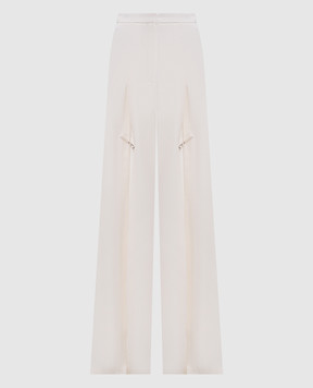 Thierry Mugler Белые брюки с шерстью с разрезами 25S1PA0493196