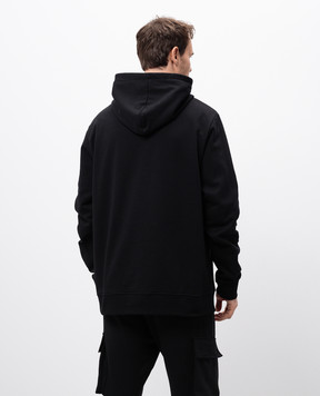 Balmain Черные худи с патчем логотипа EH1JT047BC91