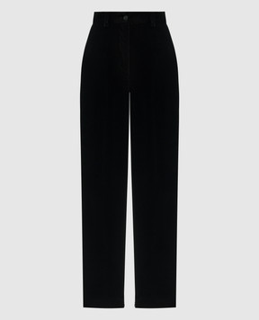 Dolce&Gabbana Черные бархатные брюки FTC30TFUVG7