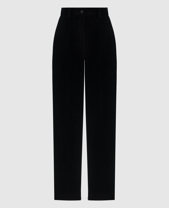 Black velvet pants