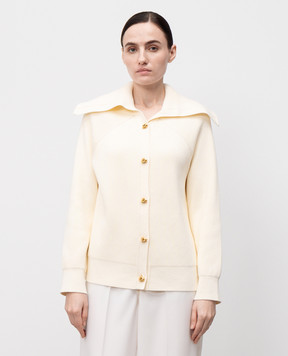 Bottega Veneta Бежевый кардиган в рубчик 829580V59X0
