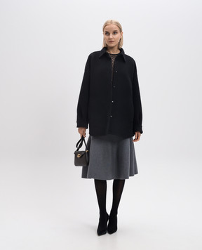 Valentino Черное пальто из шерсти и кашемира 5B0CI0R18Y5