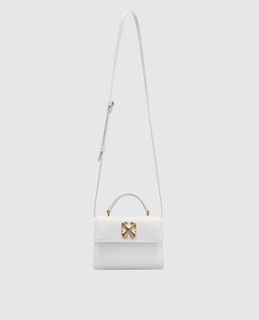 Off-White Белая кожаная сумка мини Jitney OWNP063C99LEA001