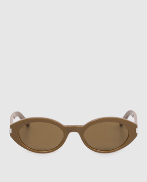 Saint Laurent Сонцезахисні окуляри 567 кольору хакі 714794Y9956