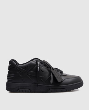 Off-White Чорні шкіряні кросівки Оut Оf Оffice з логотипом OMIA189C99LEA013