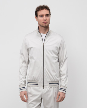 CAPOBIANCO Серая спортивная куртка с логотипом 18M454YA004856