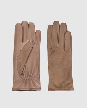 Sermoneta Gloves Коричневі шкіряні рукавички 469