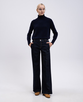 Victoria Beckham Синие джинсы клеш с патчем логотипа 1325DJE006499C