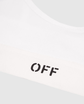 Off-White Белый браслет в рубчик с логотипом OWUB001S25JER001