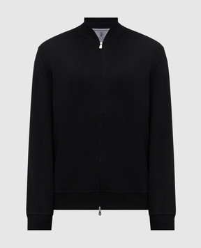 Brunello Cucinelli Черная спортивная куртка с кашемиром и шелком. MM8319072G