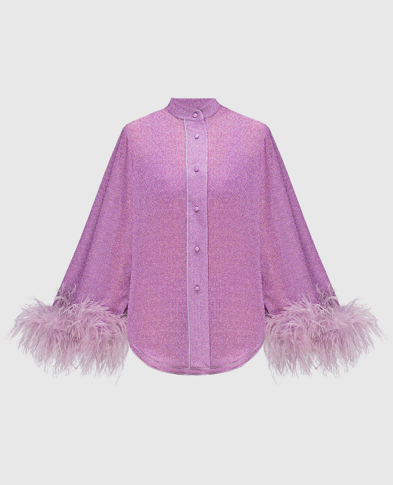 Фиолетовая блуза Lumiеre plumage с перьями страуса