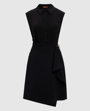 Max Mara Черное платье-рубашка DEMETRA с плёсированием DEMETRA