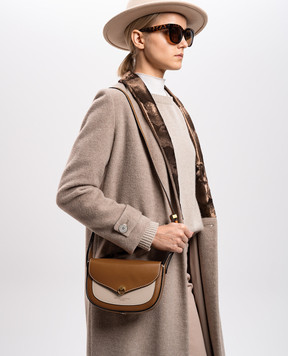 Gianni Chiarini Коричнева шкіряна сумка-седл ISA з логотипом BS11426PRCK