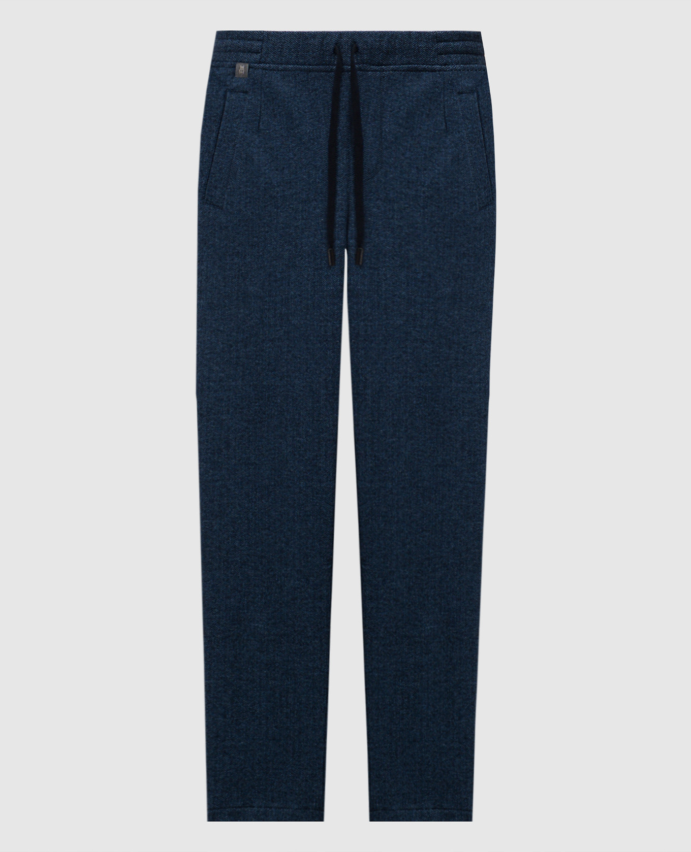 

Синие брюки с шерстью в узор., Синий, Зауженные брюки