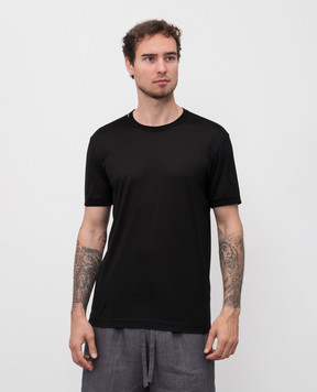 Dolce&Gabbana Черная футболка из шелка с логотипом G8ST1TFU75F