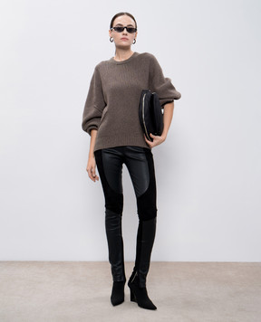 Helmut Lang Коричневый свитер из шерсти и кашемира O07HW705