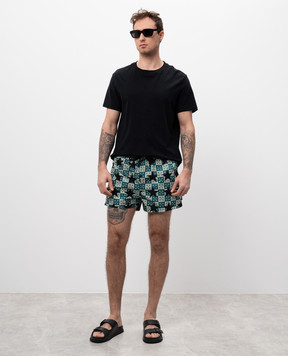 Off-White Зелені шорти в принт монограми логотипа Errow OMFD014S25FAB001