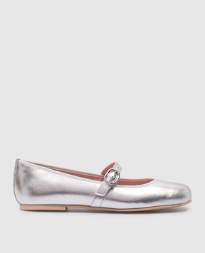 Pretty Ballerinas Дитячі шкіряні сріблясті балетки Hermioneі 49113