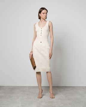 Bottega Veneta Бежевая юбка в рубчик 784970V3Z60