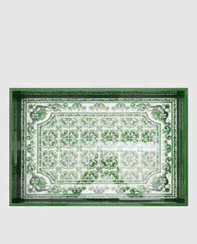 Dolce&Gabbana Зеленый поднос в принт TC0107TCALR