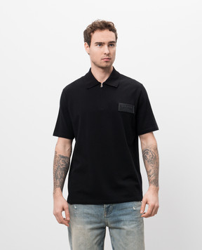Balmain Черное поло с патчем логотипа EH1GC027BC92