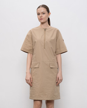 Moncler Бежева сукня з нашивкою емблеми логотипа K10932G0001959866