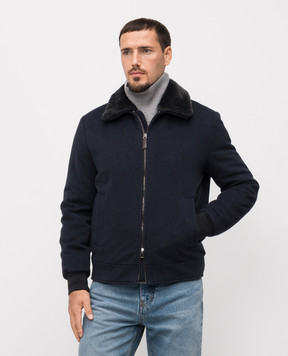 Cashmere&Whiskey Синяя куртка из шерсти 832599S781959