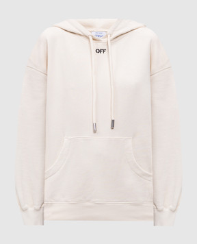 Off-White Бежевые худи с вышивкой логотипа OWBB058S25FLE003