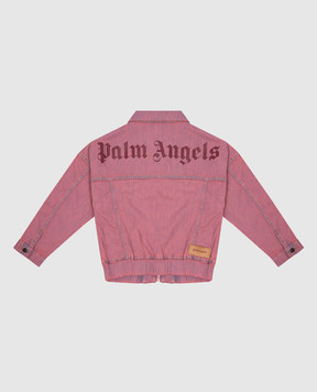 Palm Angels Детская розовая джинсовая куртка с логотипом PGYE001S25DEN001412