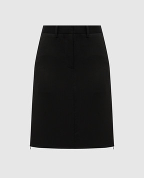 Helmut Lang Чорна спідниця з вовни з блискавками O04HW301