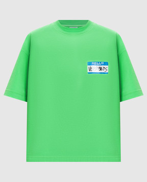 Vetements Зелена футболка з принтом логотипа UA66TR710Ew