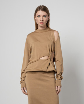 Max Mara Sportmax Бежевый джемпер Holiday из шерсти HOLIDAY